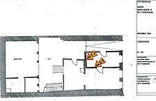 Wohnhaus, Grundriss EG,
Urheber: Knoch, Peter (Bauforschung - Bauaufmaße - Dokumentationen) / Wohnhaus in 69117 Heidelberg-Altstadt