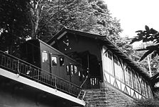 Bergbahn, Station Molkenkur, Einstiegshalle von 1906, Ansicht von Nordwesten,
Urheber: Regierungspräsidium Karlsruhe, RPK, Ref. 26 / Bergbahn in Heidelberg, Altstadt
