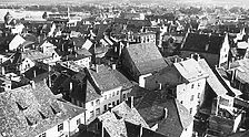Blick von St. Stephan auf die Häuser zwischen Wessenbergstraße und Marktstätte (ca. 1964) / Wohnhaus in 78426 Konstanz