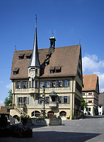 Rathaus, Ansicht gegen Westen  / Rathaus in 74321 Bietigheim-Bissingen (01.01.1990 - Foto Marburg, Foto: Hajdu, Rose, Aufnahme-Nr. rhbie_1_1990; Bilddatei rhbie_1_1990; (color))