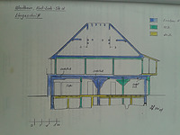 Bauphasenplan (Längsschnitt) / Ehem. Gärtner- bzw. Pflanzenhaus (Tauberhofgarten) in 97877 Wertheim (01.05.2004 - B. Lohrum) Bauphasenplan (Längsschnitt) / Ehem. Gärtner- bzw. Pflanzenhaus (Tauberhofgarten) in 97877 Wertheim (01.05.2004 - B. Lohrum)