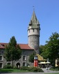 Ravensburg, Grüner Turm, gesehen vom Frauentorplatz
 / Grüner Turm in 88212 Ravensburg (02.03.2016 - Andreas Praefcke)