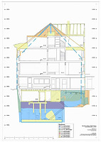 Bauphasenplan, Längsschnitt (A) Universitätsstr. 2 (Vorderhaus) / sog. ehemaliges "Ratsstüble" Baukomplex Universitätsstraße 2-6/Rathausgasse 16 in 79098 Freiburg, Altstadt (27.11.2008 - Bearbeiter: F. Löbbecke, Plangrundlage: strebewerk) Bauphasenplan, Längsschnitt (A) Universitätsstr. 2 (Vorderhaus) / sog. ehemaliges "Ratsstüble" Baukomplex Universitätsstraße 2-6/Rathausgasse 16 in 79098 Freiburg, Altstadt (27.11.2008 - Bearbeiter: F. Löbbecke, Plangrundlage: strebewerk)
