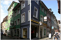 Baukomplex Universitätsstr. 2-6 (links) und Rathausgasse 16 (Mitte rechts) / sog. ehemaliges "Ratsstüble" Baukomplex Universitätsstraße 2-6/Rathausgasse 16 in 79098 Freiburg, Altstadt (02.05.2008 - Baukern (Löbbecke)) Baukomplex Universitätsstr. 2-6 (links) und Rathausgasse 16 (Mitte rechts) / sog. ehemaliges "Ratsstüble" Baukomplex Universitätsstraße 2-6/Rathausgasse 16 in 79098 Freiburg, Altstadt (02.05.2008 - Baukern (Löbbecke))