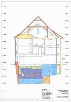 Bauphasenplan, Längsschnitt (C) Universitätsstr. 6 (Vorderhaus) / Haus „Zum Langen Spieß“ (Haus A) in 79098 Freiburg, Altstadt (27.11.2008 - Bearbeiter: F. Löbbecke, Plangrundlage: strebewerk) Bauphasenplan, Längsschnitt (C) Universitätsstr. 6 (Vorderhaus) / Haus „Zum Langen Spieß“ (Haus A) in 79098 Freiburg, Altstadt (27.11.2008 - Bearbeiter: F. Löbbecke, Plangrundlage: strebewerk)