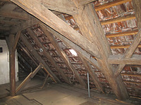 Blick auf die Stuhlkonstruktionen im 1. Dachgeschoss / Gasthaus zum Hirsch in 73660 Urbach (11.04.2013 - Markus Numberger, Esslingen)