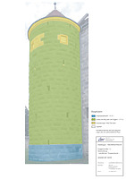 Bauphasenplan, Nördlicher Treppenturm, Ansicht Süd / Burg Niederalfingen, Marienburg, Nördlicher Treppenturm in 73460 Hüttlingen (21.08.2013 - Markus Numberger, Esslingen)