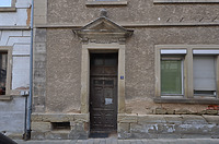 Eingangstür Kirchgasse 5 mit "SALVE"-Schriftzug / SALVE-Häuser in 75031 Eppingen (26.02.2016 - strebewerk.)