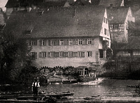 Historische Aufnahme; Ansicht von West / Obere Enzmühle, heute Wohnhaus in 74354 Besigheim (Stadtarchiv Besigheim)