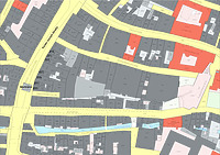 Straßenfassaden und Giebelmauern in 79098 Freiburg, Altstadt (24.08.2016) Straßenfassaden und Giebelmauern in 79098 Freiburg, Altstadt (24.08.2016)