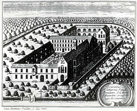 Klosteranlage um 1740 (Kupferstich von Johann Matthias Steidlin, Augsburg) / Ehem. Kloster St. Katharina in 78465 Konstanz-Litzelstetten