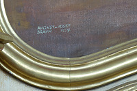 Seitenaltarbild, Detail Signatur / Kath. Pfarrkirche St. Martin in 79359 Riegel am Kaiserstuhl (16.09.2025 - Thomas Seitz) Seitenaltarbild, Detail Signatur / Kath. Pfarrkirche St. Martin in 79359 Riegel am Kaiserstuhl (16.09.2025 - Thomas Seitz)