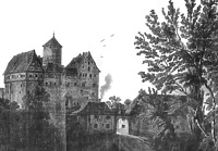 Staufeneck um 1810. / Palas, Burg Staufeneck in 73084 Salach, Staufeneck
