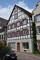 Wohn- und Geschäfthaus, Marktplatz 9 in Schiltach - Südgiebel / Wohn- und Geschäfthaus in 77761 Schiltach (Fotoarchiv Freiburg, Landesamt für Denkmalpflege)