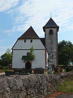 Westansicht / Kath. Pfarrkirche St. Martin in 77767 Appenweier-Zimmern, Urloffen (Bildarchiv, Landesamt für Denkmalpflege, Dienstsitz Freiburg)