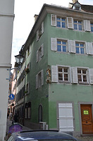 Nordosteck zur Buttergasse / "Haus zur roten Schär" in 79098 Freiburg, Altstadt (Bildarchiv Freiburg, Landesamt für Denkmalpflege)