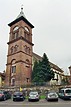 Südwestansicht / Kath. Pfarrkirche St. Nikolaus- Kirche, Turm in 79215 Elzach (Bildarchiv, Landesamt für Denkmalpflege)
