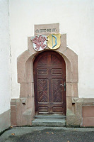 Detail Eingangsportal / Kath. Pfarrkirche St. Nikolaus- Kirche, Turm in 79215 Elzach (Bildarchiv, Landesamt für Denkmalpflege)