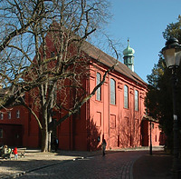 Südwestansicht / Ehem. Adelhauser Klosterkirche, kath. Filialkirche Mariä Verkündigung (Dachwerke) in 79098 Freiburg, Altstadt (Bildarchiv, Landesamt für Denkmalpflege)