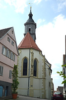 Stadtkirche Marbach am Neckar. Choransicht von Osten. / Ev. Stadtkirche in 71672 Marbach am Neckar (04.05.2018 - Michael Hermann, Heimerdingen)