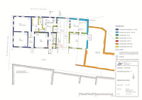 Bauphasenplan  zum Erdgeschossgrundriss / Streckgehöft in 71394 Kernen-Stetten, Stetten im Remstal (2011 - Markus Numberger, Esslingen)