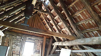 Dachraum mir Blick nach Süden zur Außenwand   / Doppelhaushälfte Heckfeld in 97922 Lauda-Königshofen, Heckfeld (20.07.2018)