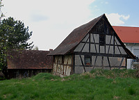 Fachwerkbau um 1811 (d). / Backhaus in 88682 Neufrach
