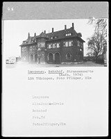 Ansicht von Norden / Bahnhof in 89129 Langenau (1974 - LAD Baden-Württemberg, Außenstelle Tübingen, Bildarchiv Marburg.) Ansicht von Norden / Bahnhof in 89129 Langenau (1974 - LAD Baden-Württemberg, Außenstelle Tübingen, Bildarchiv Marburg.)