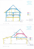 Querschnitt / Zwei Scheunen in 79424 Auggen (Burghard Lohrum) Querschnitt / Zwei Scheunen in 79424 Auggen (Burghard Lohrum)