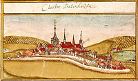 Die Zisterzienserabtei Bebenhausen. Ansicht aus dem Forstlagerbuch von A. Kieser, 1683 (Hauptstaatsarchiv Stuttgart) / Klosteranlage (ehemalige Zisterzienserabtei) in 72074 Tübingen-Bebenhausen