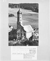 Ansicht vor dem Umbau von 1968 / Kath. Pfarrkirche St. Margarete in 88436 Eberhardzell (1965 - LAD Baden-Württemberg, Außenstelle Tübingen)