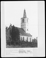 Südwestansicht / Evang. Georgskirche in 79211 Denzlingen (1964 - Bildindex, Urheber: LAD Baden-Württemberg, Außenstelle Freiburg)