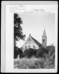 Südwestansicht / Kath. Kirche St. Georg in 79238 Ehrenstetten (1952 - LAD Baden-Württemberg, Außenstelle Freiburg)
