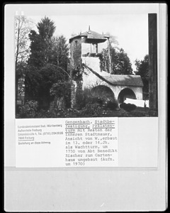 Ansicht von Westen / Stadtbefestigung, sog. Prälatenturm in 77723 Gengenbach (1970 - LAD Baden-Württemberg, Außenstelle Freiburg, Quelle: bildindex)
