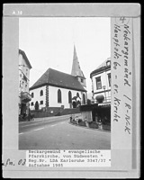 Ansicht von Süden / Ev. Kirche St. Ulrich in 69151 Neckargemünd (1985 - LAD Baden-Württemberg, Außenstelle Karlsruhe, Quelle: bildindex.)