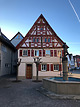 Östliche Hauptansicht des Rathauses / Altes Rathaus in 74249 Jagsthausen (18.11.2020 - Ferdinand M. Schäfer; SCHÄFER.PARTNER PartG Architektur.Städtebau.Denkmalpflege)