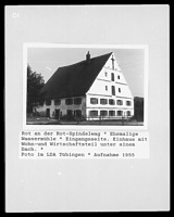 Ansicht von Süden / ehem. Wassermühle in 88430 Rot an der Rot-Spindelwag (1955 - Landesamt für Denkmalpflege BW, Dienstsitz Tübingen)