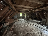 Dachgeschoss mit Blickrichtung Westen / Ehem. Hof Gronbach in 74549 Wolpertshausen-Hohenberg (22.08.2025 - SCHÄFER.PARTGER PartG Architektur.Städtebau.Denkmalpflege)