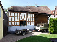Ansicht südliche Traufseite / Scheune zu Haus "An der Stalden 12" in 78337 Öhningen (2024 - Burghard Lohrum)