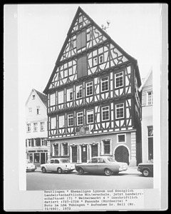 Nordwestliche Giebelseite / Altes Lyceum, heute Naturkundemuseum in 72764 Reutlingen (1972 - Landesamt für Denkmalpflege Baden-Württemberg, Außenstelle Tübingen)