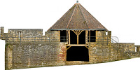 Orthobildplan Innenzwingermauer, Innenseite / Innenzwinger Hohenrechberg in 73529 Schwäbisch Gmünd - Rechberg, Hohenrechberg (April 2023 - Michael Hermann)