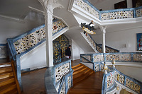 Übersicht 1. OG Blickrichtung Südosten, Übergang vom Podest auf dem "Mittelturm" auf die Galerie / Ehemaliges Kloster Schöntal, Klostertreppe in 74214 Kloster Schöntal, Künzelsau (09.03.2018 - KB-BM)