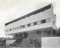 Das Doppelhaus von der Straßenseite. (aus: Das Werk 1927, S. 264) / Doppelwohnhaus, Le Corbusier / Pierre Jeanneret in 70191 Stuttgart, Stuttgart-Nord