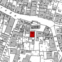 Ausschnitt Flurkarte 1954 (Vorlage LV-BW) / Ehem. Frühmesserhauses, Fassade in 73207 Plochingen Ausschnitt Flurkarte 1954 (Vorlage LV-BW) / Ehem. Frühmesserhauses, Fassade in 73207 Plochingen