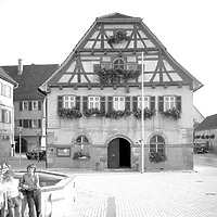 Photogrammetrische Aufnahme
Ansicht von Nord, 1976 / Altes Rathaus in Winterbach