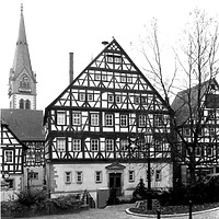 Ansicht Nord, 1990 / Rathaus und Haus Hirsch in 74219 Möckmühl