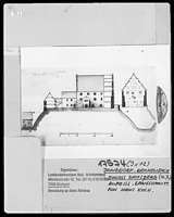 Aufriss und Längsschnitt / Schloss Ramsberg in 73072 Donzdorf-Ramsberg (Landesamt für Denkmalpflege Baden-Württemberg, Stuttgart) Aufriss und Längsschnitt / Schloss Ramsberg in 73072 Donzdorf-Ramsberg (Landesamt für Denkmalpflege Baden-Württemberg, Stuttgart)