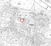 Ausschnitt des
Primärkatasterplans (um 1827) / ehemalige Scheune in 73079 Süßen