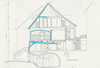 Bauaufnahme Gen. II, Querschnitt nach Westen / Wohnhaus in 74653 Ingelfingen