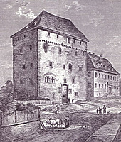 Heimsheim, Schlosshof, Steinhaus (Schleglerschloss), historische Ansicht / Steinhaus (Schleglerschloss) in 71296 Heimsheim